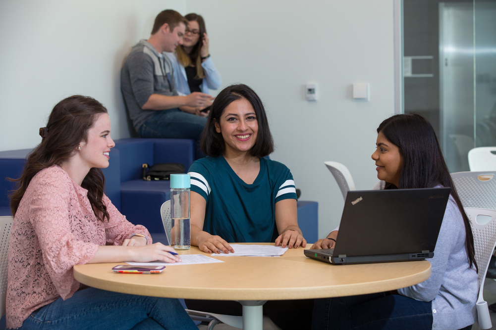 Students in the SIRC building