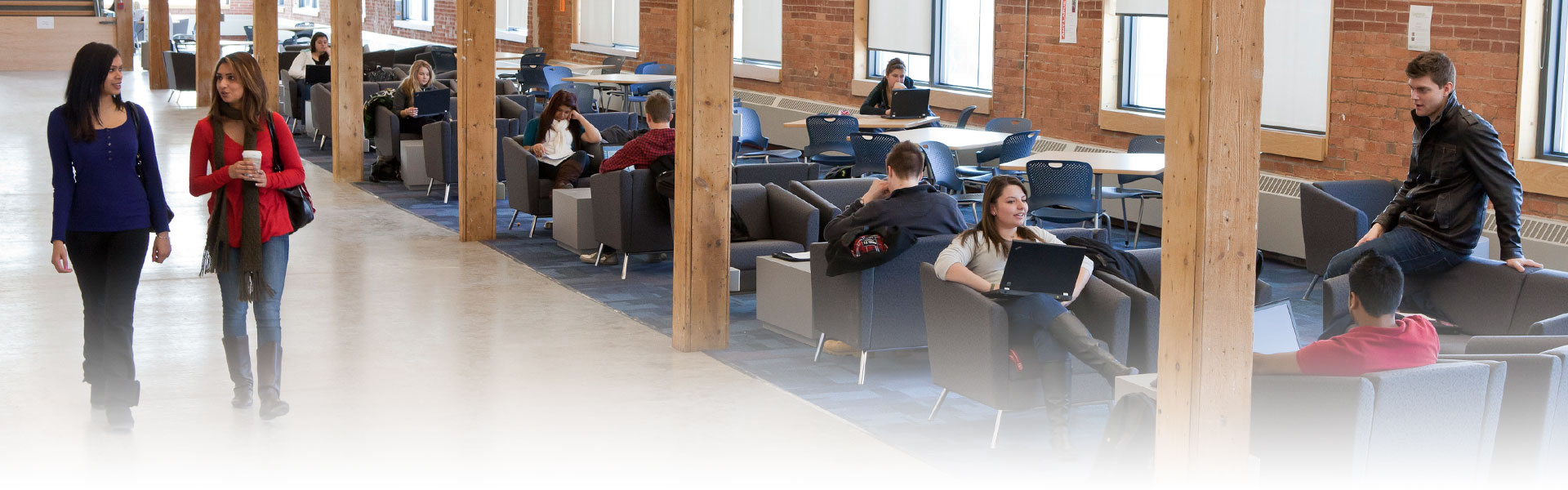 61 Charles building with students