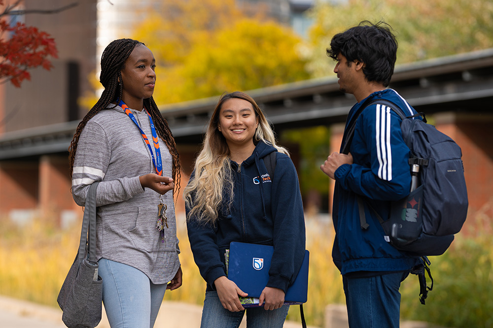 students hanging out on campus